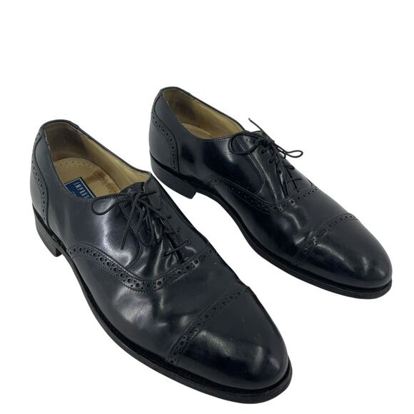 Impression Bostonian Men's Black Lace Oxford Dress Shoes Leather, 11.5, Preowned - Picture 1 of 7